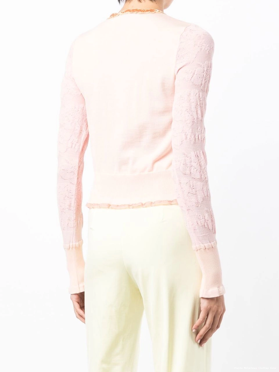 Affordable McCartney Women velvet-trim Stella wool cardigan 0801